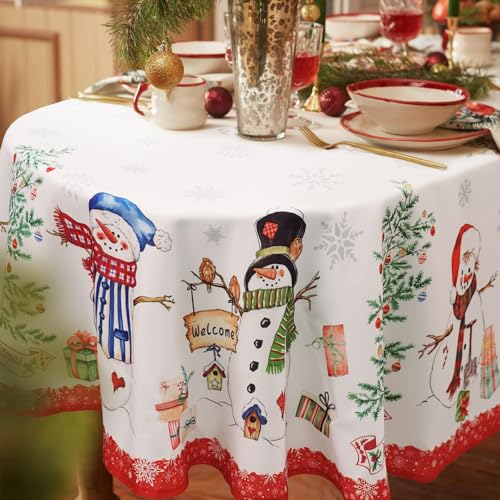 Christmas 03 Oval Tablecloth 60 x 120 Inches Waterproof Holiday Decor