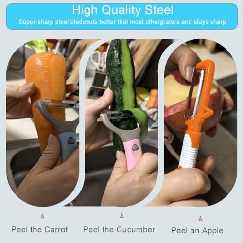 Y-Peeler Set - 3-Pack Carbon Steel Vegetable & Fruit Peelers
