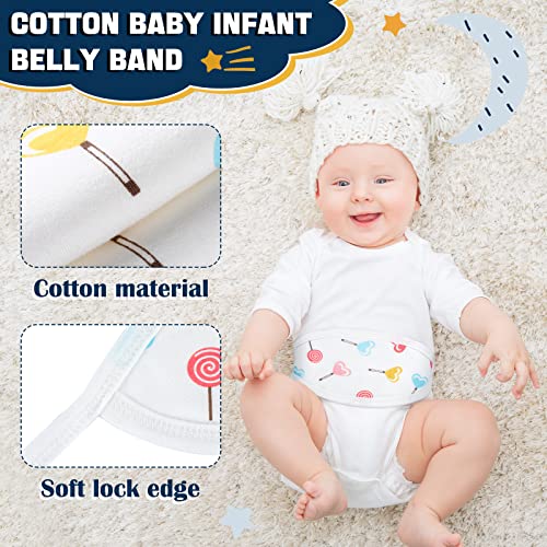 8-Pack Soft Cotton Newborn Belly Bands - Cartoon Umbilical Cord Covers