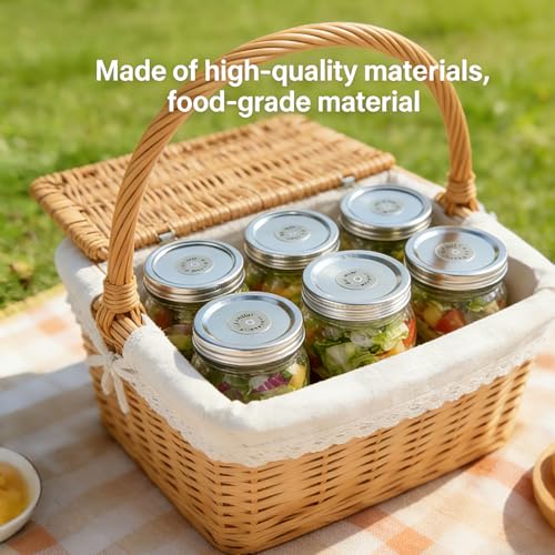 30Pcs Regular Mason Jar Lids - Rust-Proof Vacuum Sealer Compatible