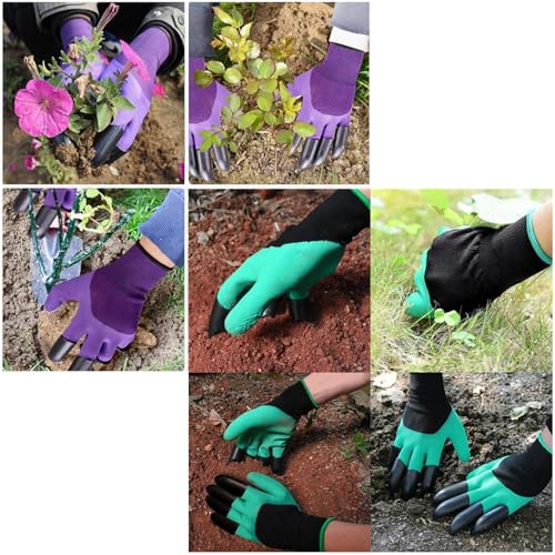 2Pairs Claws Gardening Gloves Garden with for Planting Digging Paking