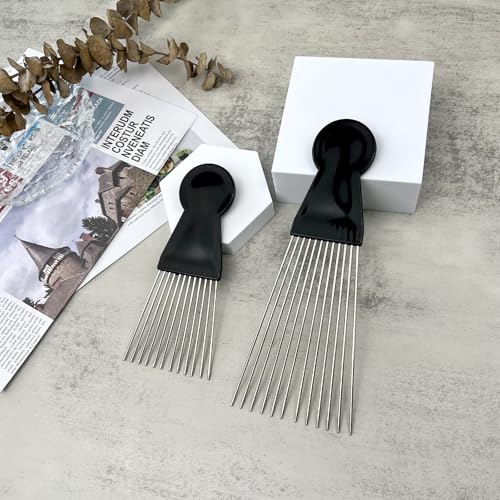Zoolinn 2PCS Metal Afro Comb Set for Braid Styling and Detangling