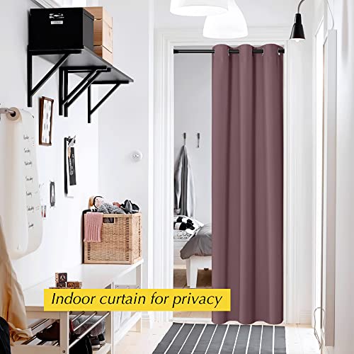 NICETOWN Thermal Blackout Door Curtain, 42" x 80", Dry Rose, 1 Panel
