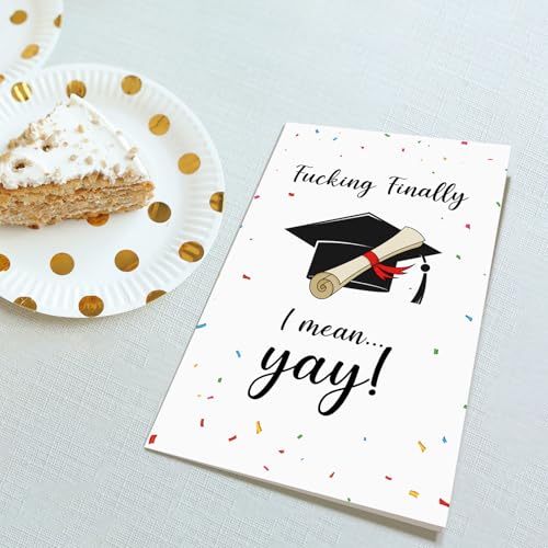 Funny Graduation Card for Men & Women - High Quality Congrats Card