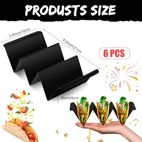Baderke Taco Holder Stand Set of 6 - BPA Free, Dishwasher Safe