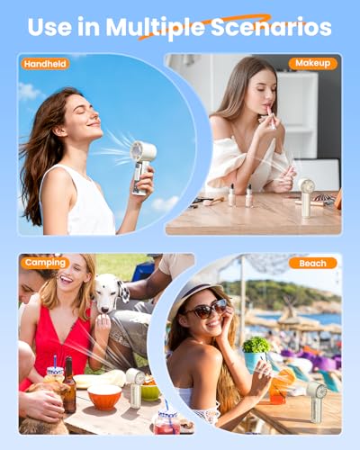 Deyhoc Portable Handheld Turbo Fan with 5-Speed USB-C Rechargeable & LED Display