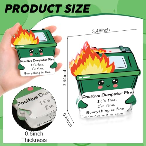 Emotional Support Dumpster Fire Acrylic Desk Decor - Funny Gift