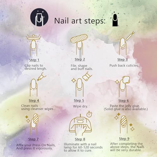 WISHDIAM Handmade Christmas Tree Press On Nails 3D Reusable Gel Nails Large
