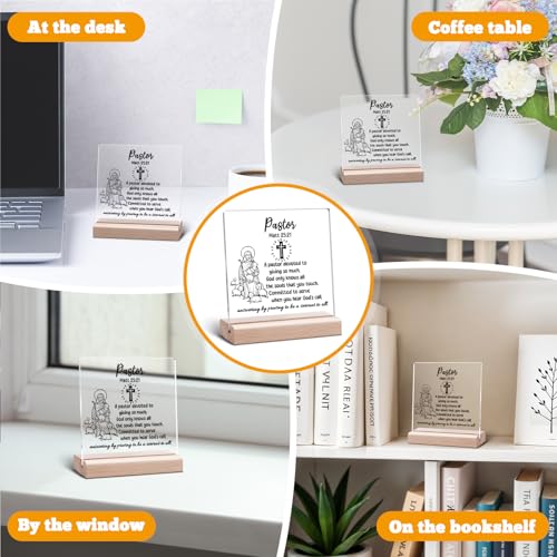 Pastor Appreciation Gift - Clear Acrylic Desk Sign with Stand