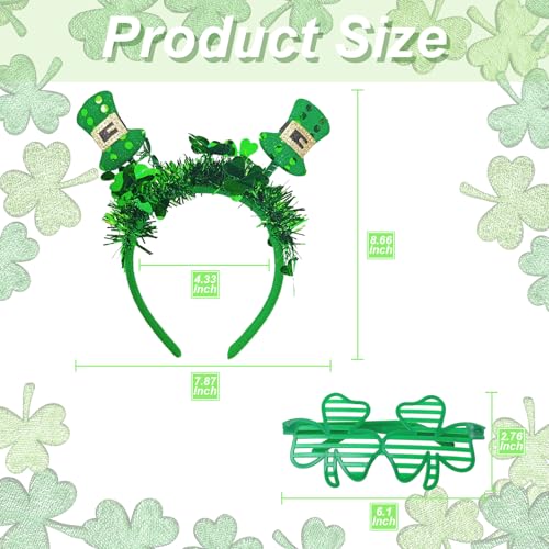 St. Patrick's Day Shamrock Headband and Glasses Party Accessory Set