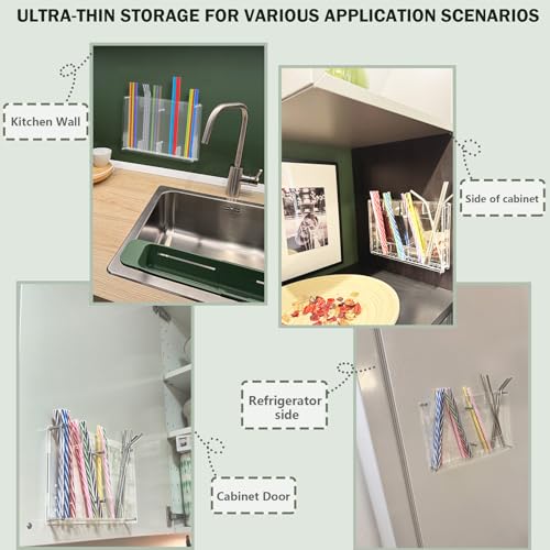 Acrylic Straw Holder for Cabinet & Wall - Space-Saving Organizer