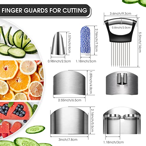 9-Piece Stainless Steel Finger Guard Set for Safe Vegetable Cutting