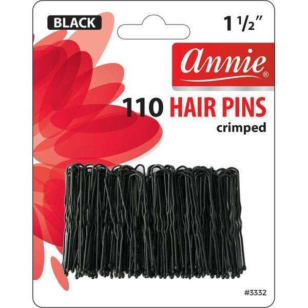 Annie 110 Black Hair Pins 1.5 Inch Big Ball Tipped Crimped