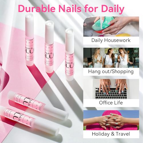 Makartt Nail Glue for Press-On Nails & Tips - 5x2g Air Dry Tubes