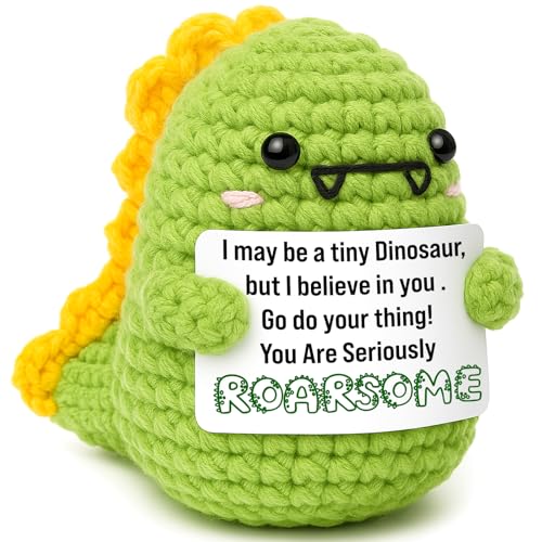 Handmade Crochet Dinosaur Gift - Positive Encouragement Dino