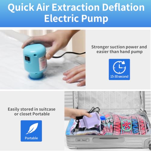 HOTBAG Electric Vacuum Pump for Storage Bags - Blue, Portable & Travel-Friendly