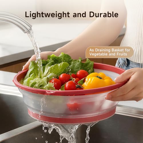 Collapsible Microwave Splatter Cover Set - 2 Pack, Grey & Red