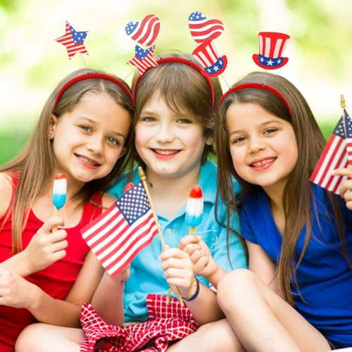 ANBALA Patriotic 4th of July Headbands 4-Piece Party Hair Accessories