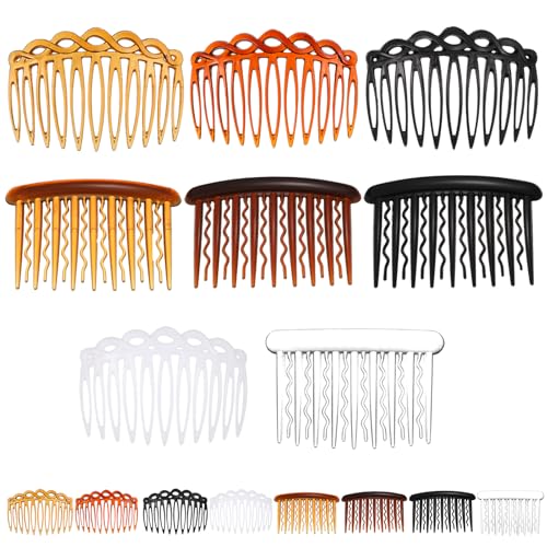 16-Piece Plastic Hair Side Combs Twist Decorative Hair Clip Set