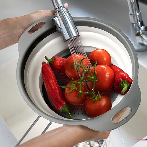 Glad Collapsible Colander, 2L Small Foldable Pasta Strainer for Kitchen