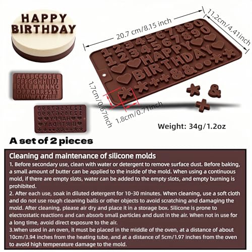 Silicone Letter & Number Molds - 2-Pack Food-Grade Baking Molds