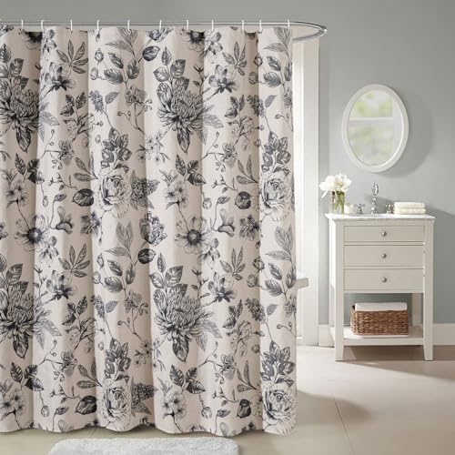 Boho Floral Shower Curtain Set - Vintage Botanical Design