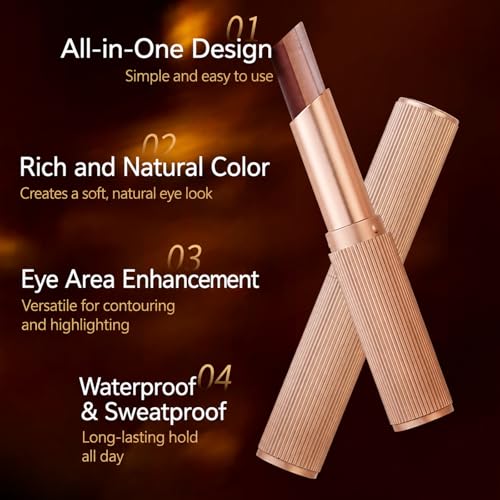 RED-SHYN 3-Color Gradient Eyeshadow Stick - Waterproof Shimmer Orange