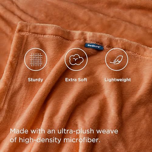 Bedsure Kids Fleece Throw Blanket - Soft Microfiber Travel Blanket, Orange