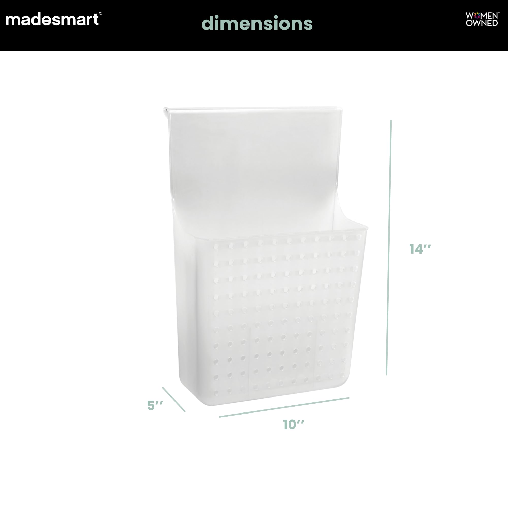 madesmart Over-Door Organizer, Storage for Aluminum Foil, Parchment Paper & Kitchen Wraps, Dual Divided Bins with Soft-Grip Over-Door Hook, White