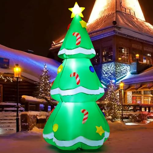 5 Ft Christmas Inflatable Santa and Tree Bundle with LED Lights Outdoor Decor