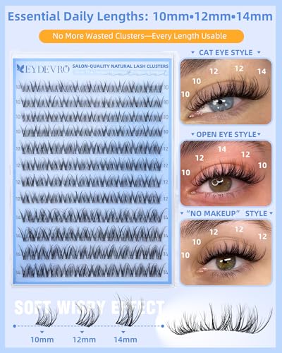 EYDEVRO Spider Lash Clusters Wispy DIY Eyelash Extensions DD Curl 10-14mm