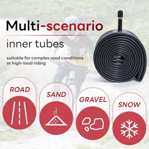 28/29" x1.75/2.40 AV32 Heavy Duty Bike Tube,28/29x1.75/1.95/2.125/2.25/2.3/2.35/2.4 Replacement Bicycle Tube (Single) Reliable 28/29 x 1.75-2.4 Inner Tube Schrader Valve for Various Cycling Scenarios