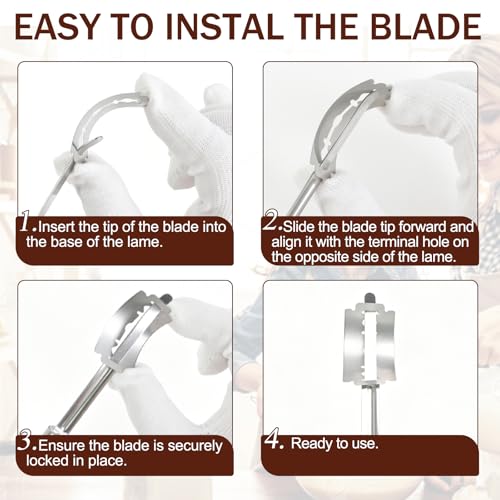 304 Stainless Steel Bread Lame with 10 Replacement Razor Blades