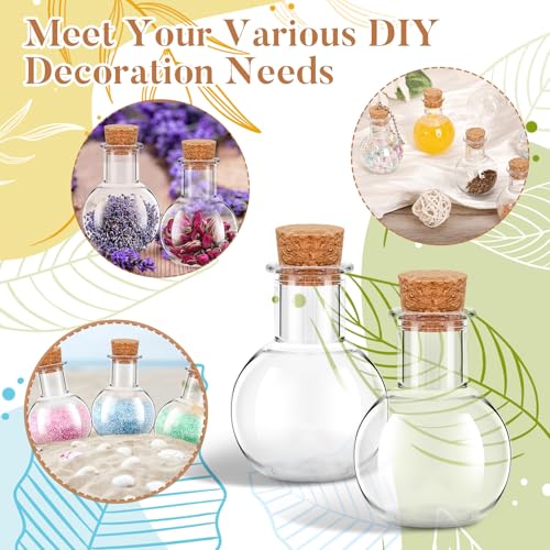 10 Pack Mini Plastic Bottles with Corks, 30ml DIY Craft Vials for Party Favors