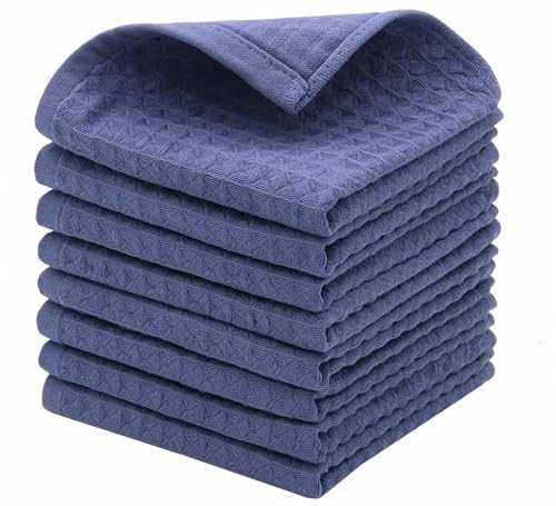 Cotton Kitchen Washcloths - 8 Pack, 12x12in, Absorbent Dish Rags