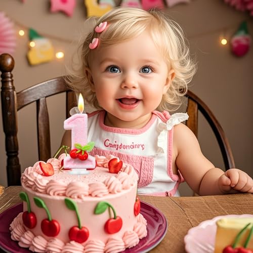 Number 1 Cherry Birthday Candle - She's The Cherry On Top Cake Topper