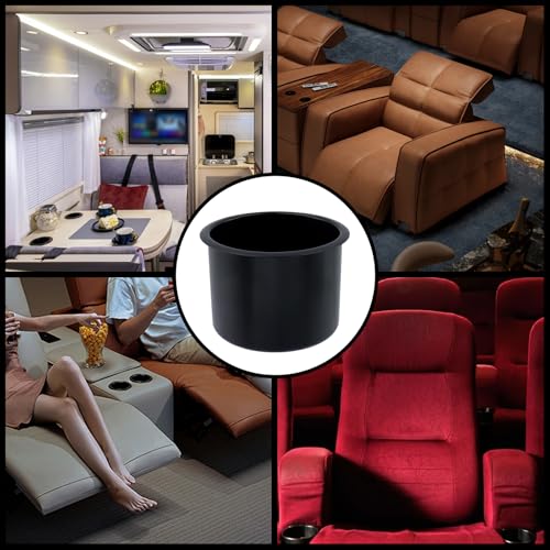 Dnyta 2Pcs 3.8" x 2.6" Black Recessed Cup Holder Inserts