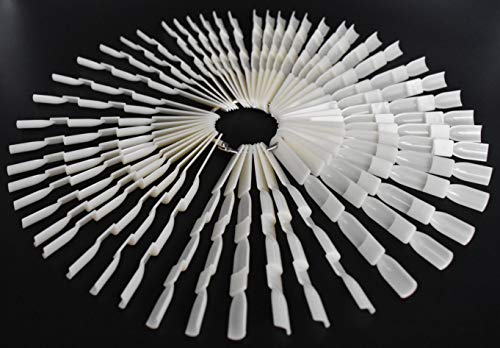 Art&Beauty Nail Polish Color Display Sticks - 150 White Tips with Ring
