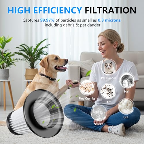 KMM Replacement Vacuum Filters for LT-161 & LT-163 Handheld Vacuums (2 Pack)