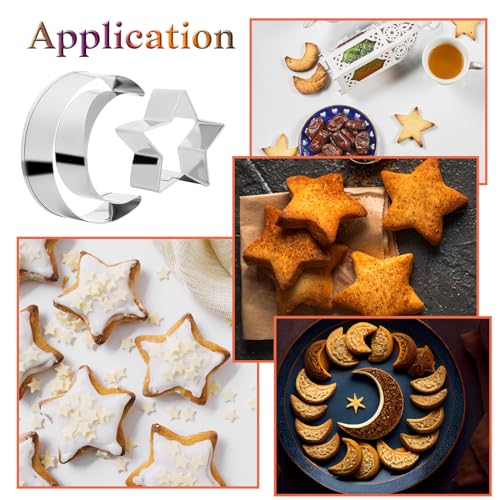 Stainless Steel Moon and Star Cookie Cutters Set - 2 Pcs