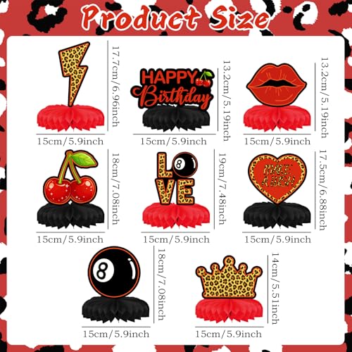 8-Piece Red Cheetah Print Birthday Decorations Set