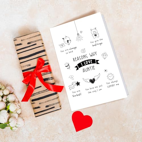Chenive Birthday and Mother's Day Card for Auntie - Elegant Appreciation Gift