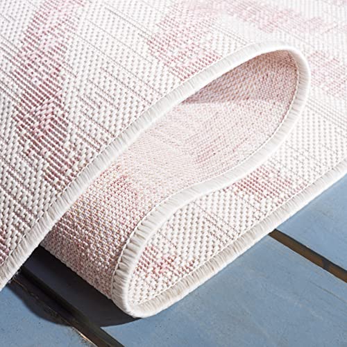 Safavieh Courtyard Collection 2' x 3'7" Ivory/Pink CY8444 Indoor/-Outdoor Non-Shedding Easy-Cleaning Patio Backyard Porch Deck Mudroom Area-Rug