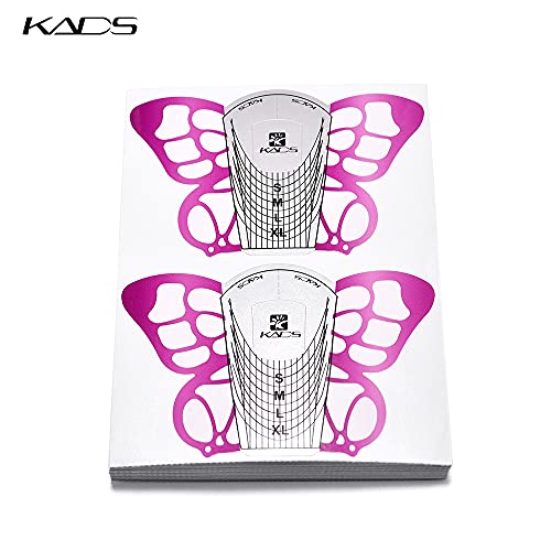 KADS 100pcs Butterfly Nail Extension Forms Self-Adhesive Tips