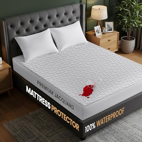 Utopia Bedding Twin Waterproof Mattress Protector White 15" Deep Pocket