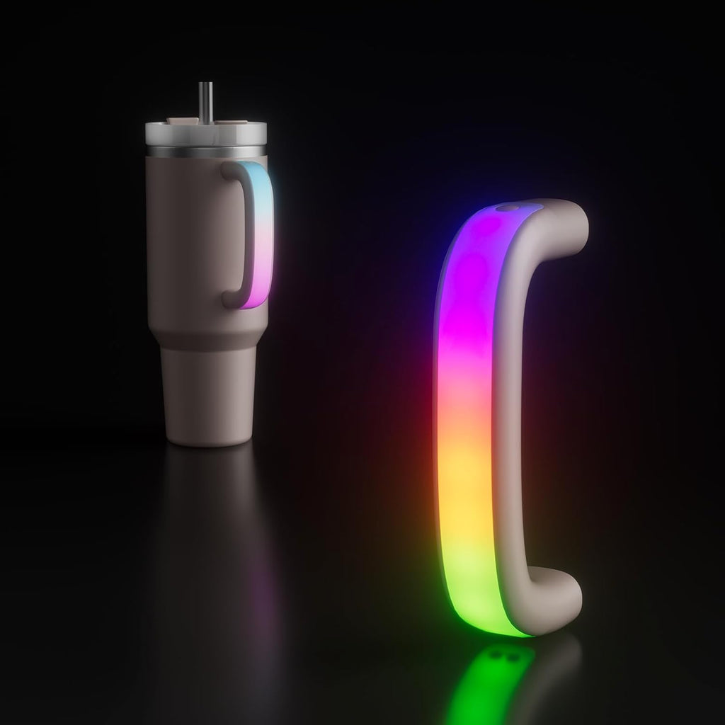Stanley | LED Light-Up Tumbler Handle - Comfortable Grip for 40oz/30oz Cups | Rose Quartz Color