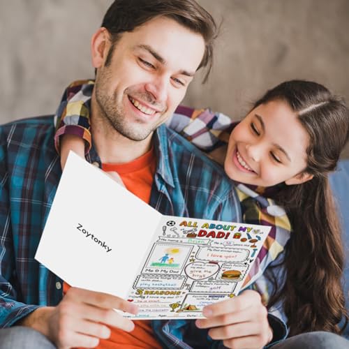 Interactive Father's Day Card for Dad - Fill in the Blanks Coloring Card
