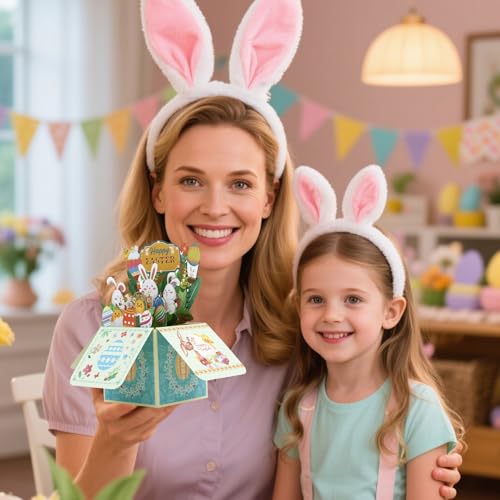 3D Easter Pop Up Card with Bunny & Egg - Greeting Card for All Ages