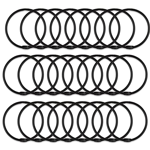 Black 24 Pack Shower Curtain Rings Rustproof Metal Hooks Bathroom Accessories
