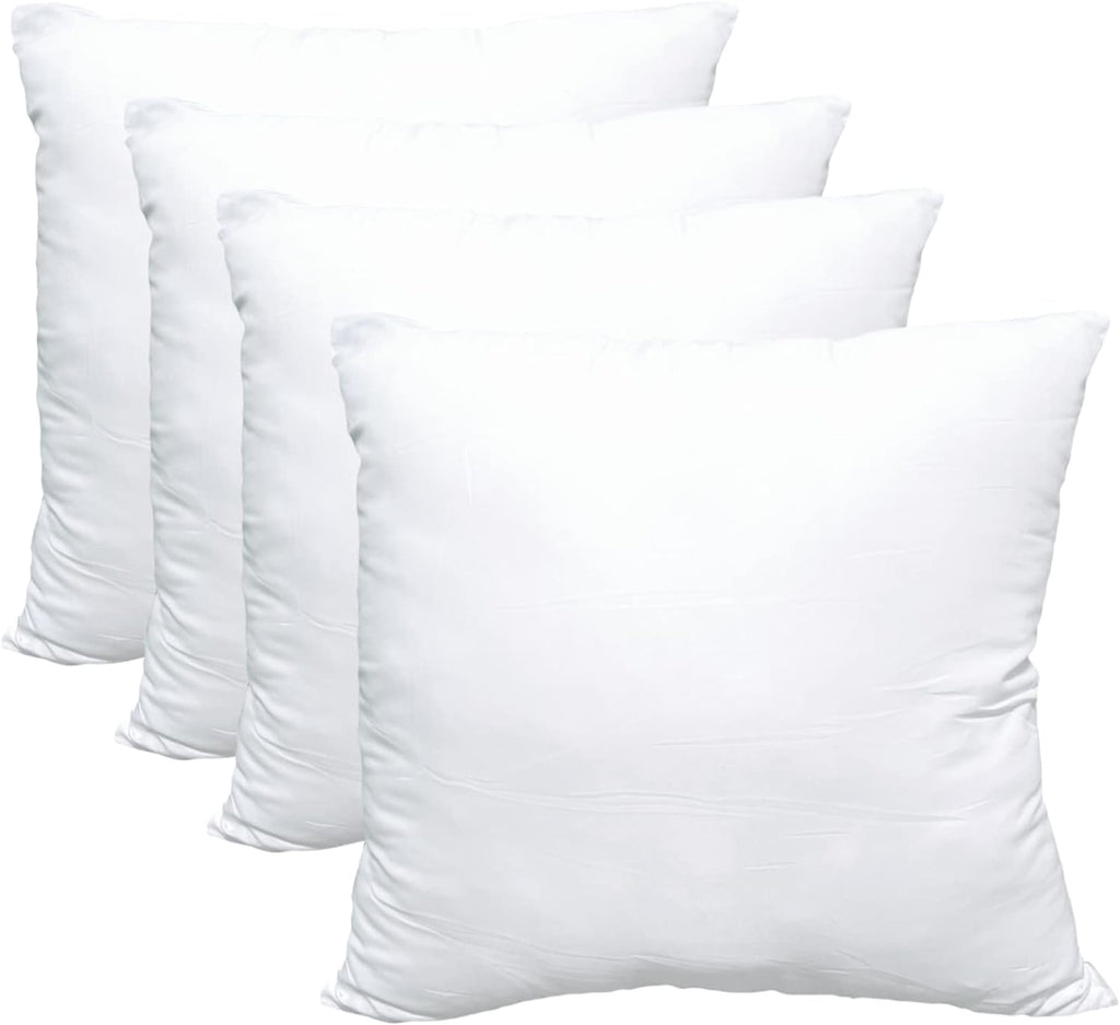 Obruosci Luxury Pillow Inserts - Hypoallergenic Ultra Soft Cushion Fillers | Pack of 4, 18 x 18 Inches